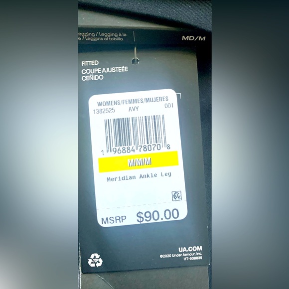 ♠️ UA Under Armour Women’s Fitted High Rise Meridian Ankle Leggings Size M - Picture 9 of 9